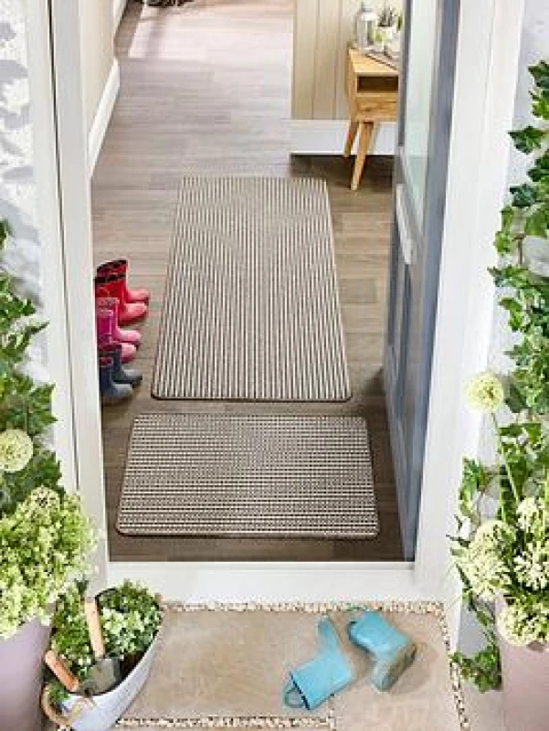 Image of My Mat My Stain Resistant Twist Stripe Natural 50X75 5.02613E+12