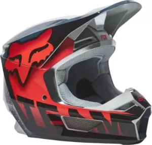 Image of Fox V1 Trice Motocross Helmet, black-red, Size 2XL, black-red, Size 2XL
