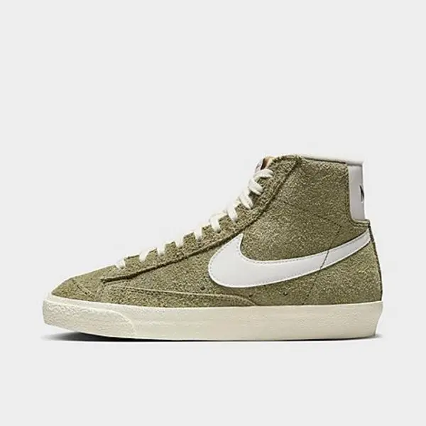 Image of Nike Womens Blazer Mid 77 Trainers Medium Olive Sail Coconut Milk Black, 8