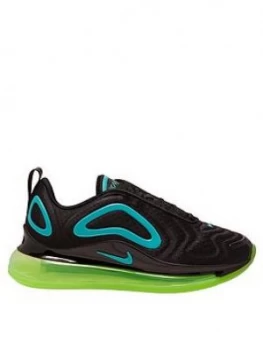 Image of Nike Air Max 720 Older Kids Trainers - Black/Green, Black/Green, Size 3