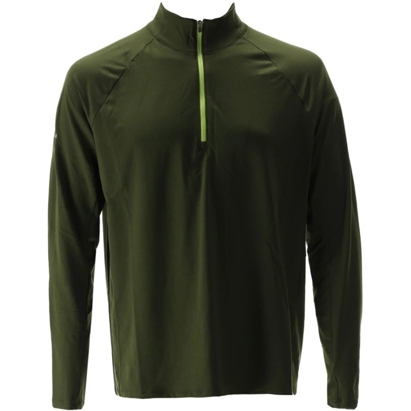Image of Nathan Mens Tempo 4 Zipped Long-Sleeve Performance Top Forest Green male Large
