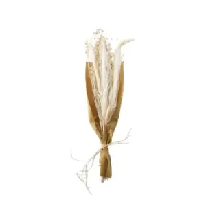 image of Gallery Interiors Clark Dried Grass Bouquet in Paper Wrap Natural