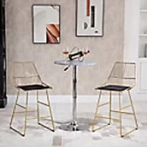 image of Homcom Modern Bar Stool Gold 2 Pieces