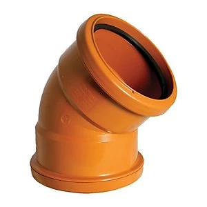 Image of FloPlast D563 Underground Drainage 45 Deg Double Socket Bend - Terracotta 110mm