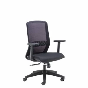 image of TC Office Spark Mesh Chair with Synchronized Sliding Seat, Black