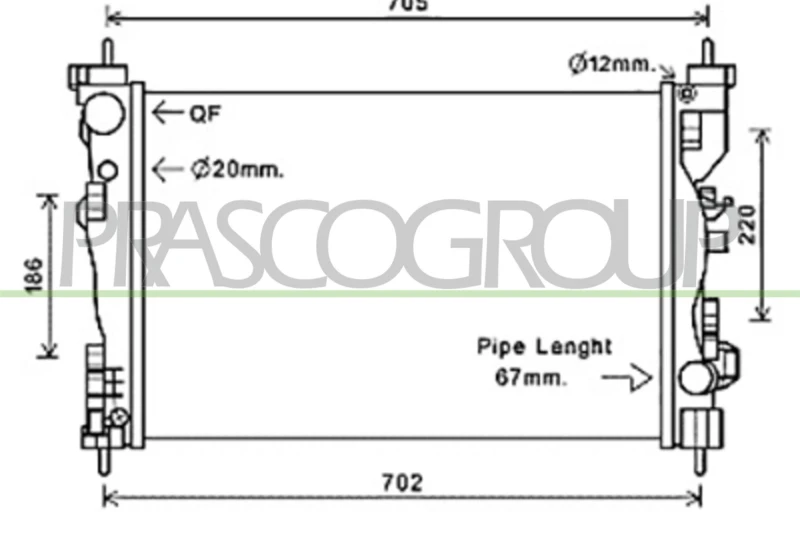 Image of PRASCO Engine radiator PRASCO AA344R001