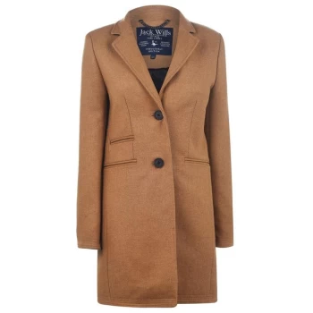 image of Jack Wills Pimlico Crombie Coat With Wool - Brown