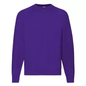 Image of Fruit Of The Loom Mens Raglan Sleeve BelcoroA Sweatshirt (2XL) (Purple)