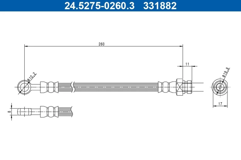 Image of Brake hose ATE 24.5275-0260.3
