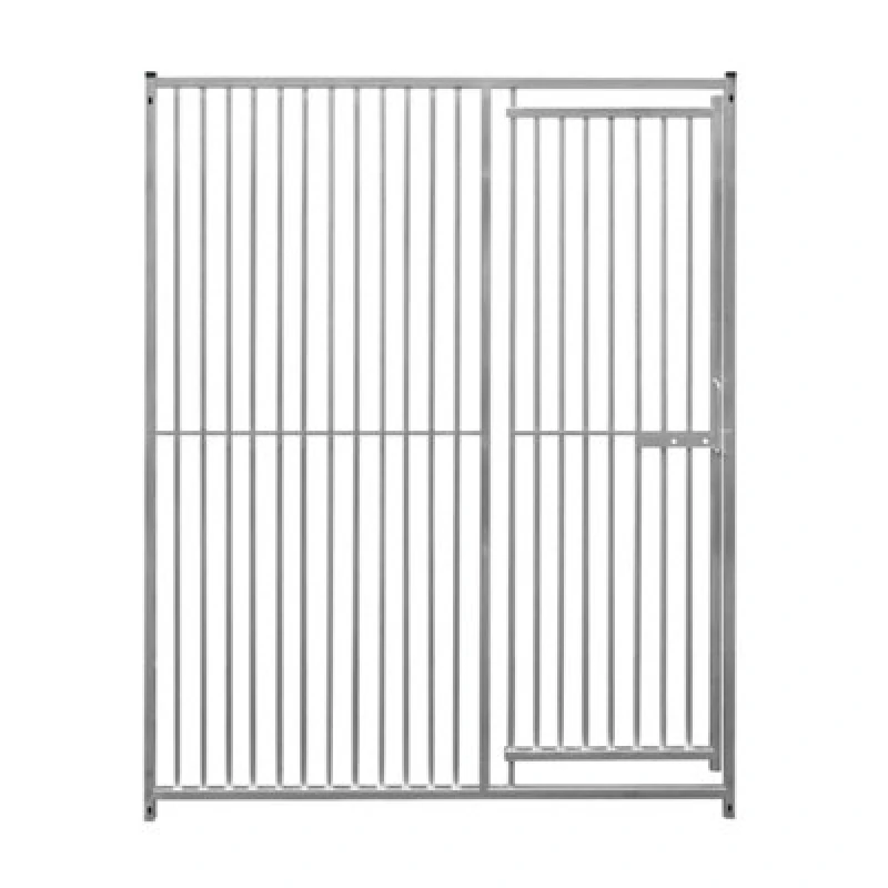 Image of Monstershop 1.5m Dog Run Panel With Door - 5cm Bar Spacing Silver