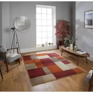 Image of Portland 8425 R 160cm x 230cm Rectangle - Beige and Multicoloured and Orange and Red