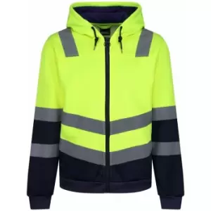 Image of Regatta Mens Pro Hi-Vis Full Zip Jacket (L) (Yellow/Navy) - Yellow/Navy