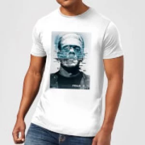 Image of Universal Monsters Frankenstein Glitch Mens T-Shirt - White - 3XL