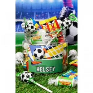 image of Personalised Football Fan Sweet Jar