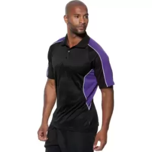 image of GamegearA Cooltex Active Mens Short Sleeve Polo Shirt (2XL) (Black/Orange)