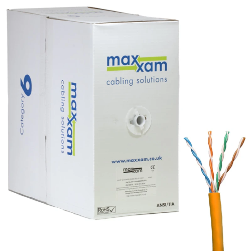 Image of Cablenet Cat6 Orange U/UTP LSOH 23AWG Solid CPR Dca Cable 305m Reelex