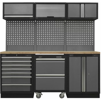 image of Sealey - APMSSTACK12W Superline Pro Storage System with Pressed Wood Worktop (2040 x 460 x 2000mm)