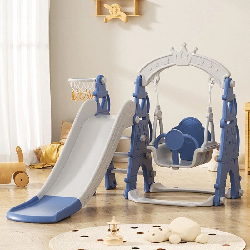 Image of KIDKID Toddler Kids 3-in-1 Plastic Climber and Swing Set Blue unisex One size