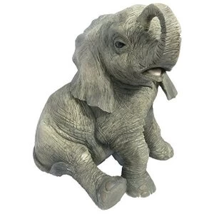 Image of Elephant Sitting 28cm Figurine By Lesser & Pavey