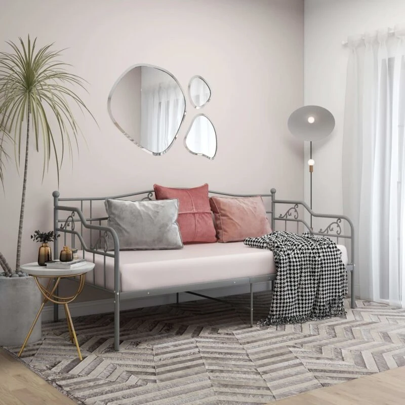 Image of VIDAXL Sofa Bed Frame without Mattress Grey Metal 90x200cm Vidaxl 8720286195598