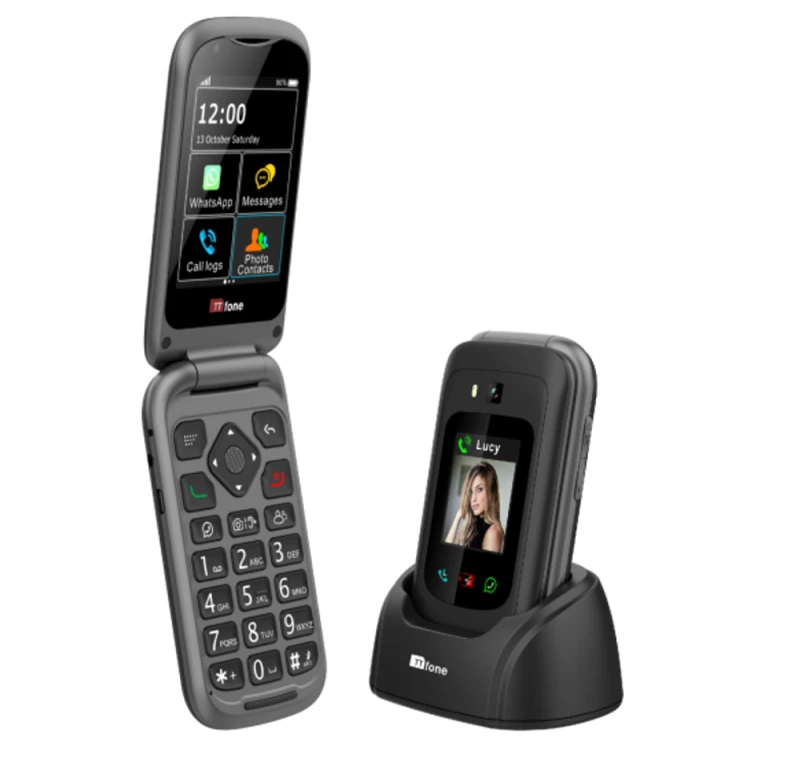 Image of TTfone TTfone TT970 4G WhatsApp Flip Senior Big Button Mobile with Vodafone Pay As You Go SIM