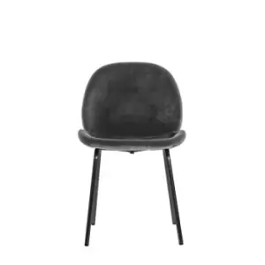 Image of Crossland Grove Bury Chair Grey Velvet (Set of 2)