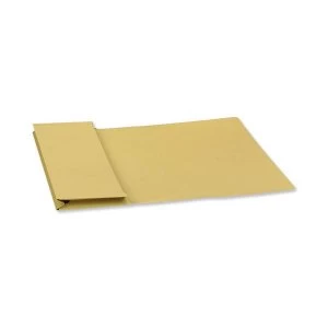 Image of Guildhall Foolscap 315gm2 35mm Spine Full Flap Pocket Wallet Yellow Pack of 50