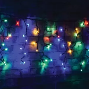 image of Lyyt-Connect 2m 100 Multi-Coloured LED Connectable Outdoor Icicle Lights