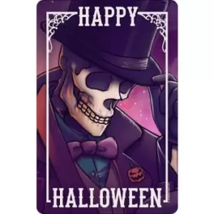 Image of Happy Halloween Plaque (One Size) (Purple) - Purple - Greet Tin Card