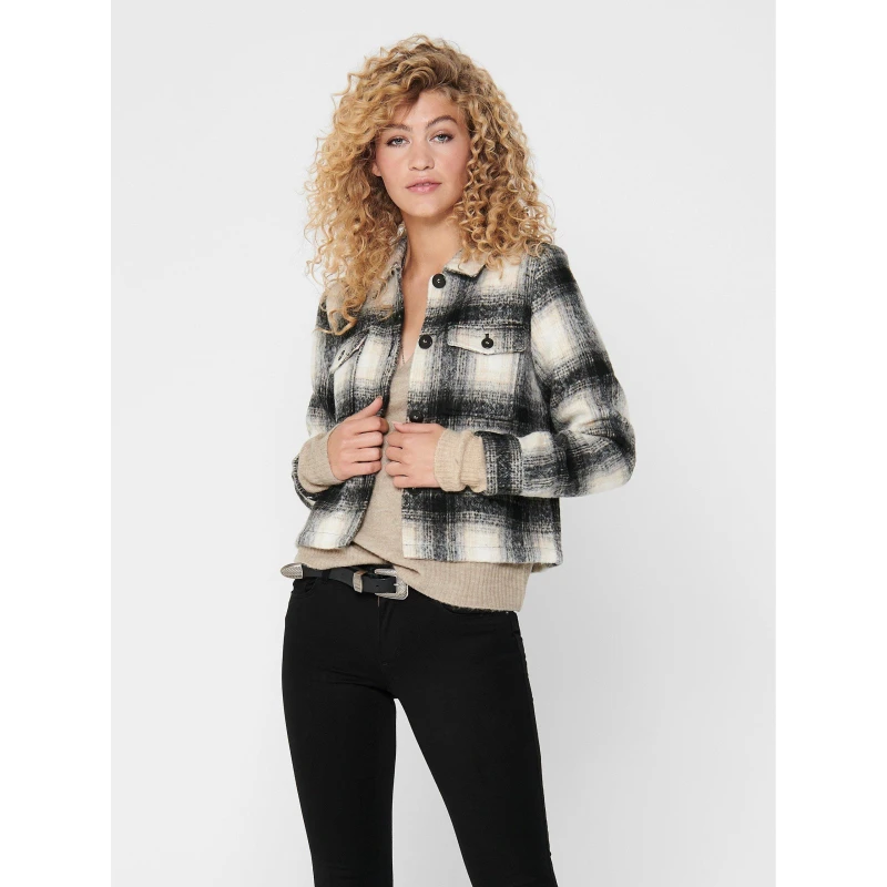 Image of Only Lou Check Shacket - Black 10