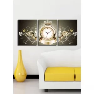 3P3040CS-46 Multicolor Decorative Canvas Wall Clock (3 Pieces)