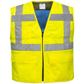 image of Portwest CV02YERS/M - sz S/M High Vis Cooling Vest - Yellow