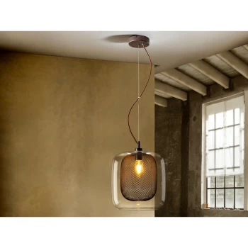 Image of Schuller Lighting - Schuller Fox - Pendant Light Cylindrical, Chocolate 1x E27