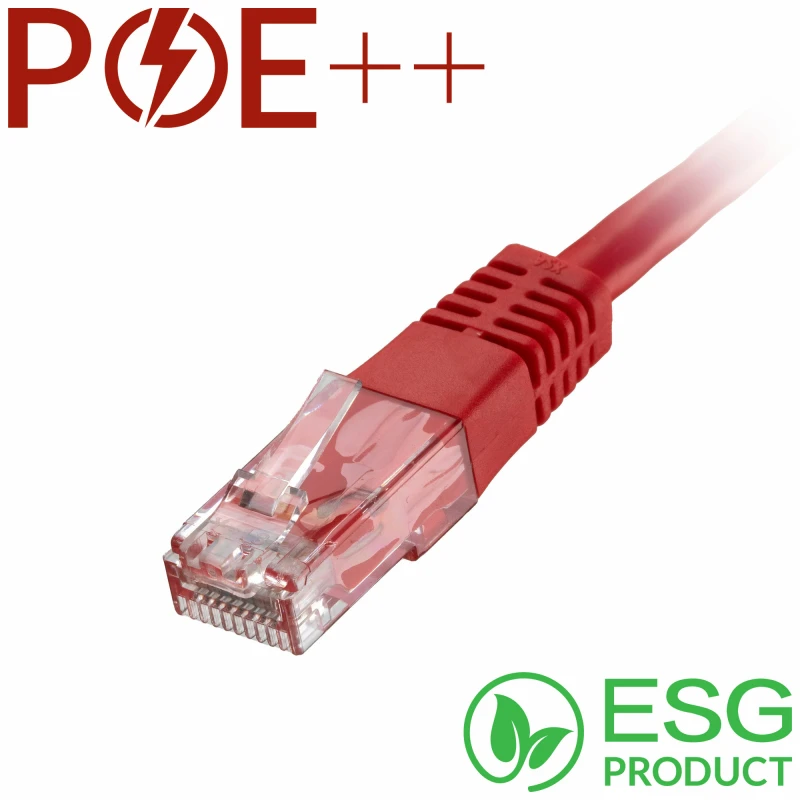 Image of Cablenet Cablenet 0.5m Cat6 RJ45 Red U/UTP PVC 24AWG Flush Moulded Booted Patch Lead (PK 100) 60-2005B