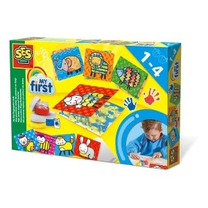Image of SES Creative - Childrens My First Fingerpaint Cards Set 3 Paint Pots (Multi-colour)