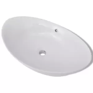 Image of VidaXL Luxury Ceramic Oval Basin with Overflow