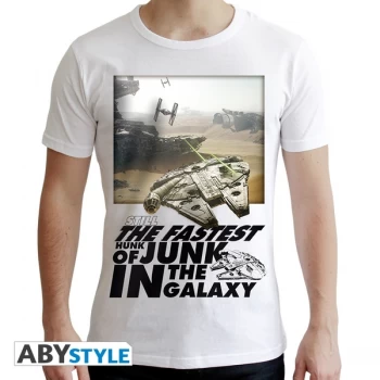 Image of Star Wars - Falcon Graphic Mens Large T-Shirt - White