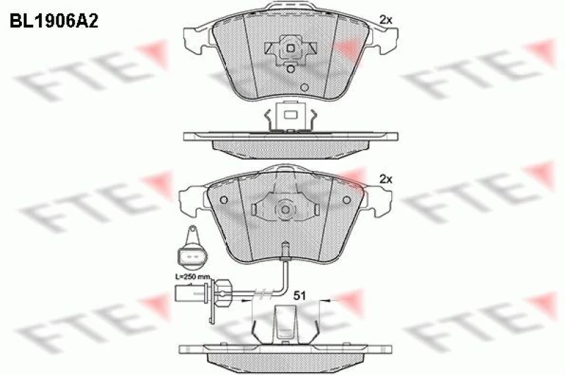 Image of Brake pad set FTE 9010495