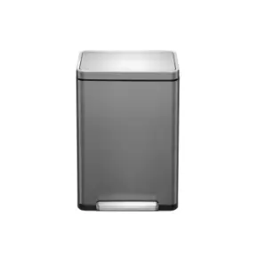 Image of EKO X Cube 45L Titanium Grey Steel Pedal Bin Grey