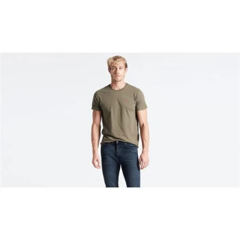 Image of Levis Original Housemark T Shirt - Olive Night