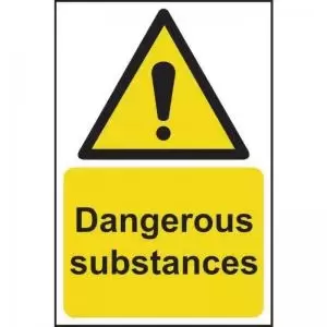 Dangerous Substances&rsquo; Sign; Rigid 1mm PVC Board 200mm x