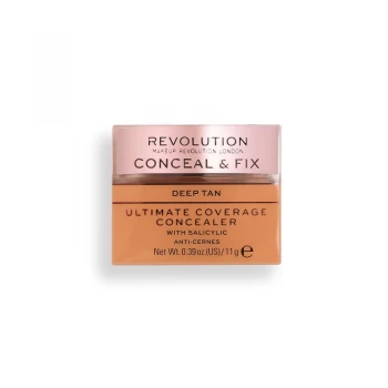 Image of Makeup Revolution Conceal & Fix Ultimate Coverage Concealer Deep Tan