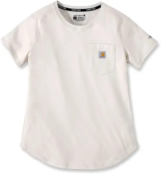 Image of Carhartt Force Relaxed Fit Midweight Pocket Ladies T-Shirt, beige, Size XS for Women