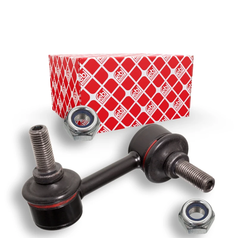 Image of FEBI BILSTEIN 18110 Anti-roll bar link OE Turbo NEW, Front Axle Left Steel Link Stabiliser (3229)