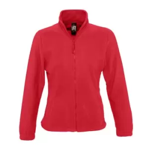 image of SOLS Womens/Ladies North Full Zip Fleece Jacket (M) (Red)