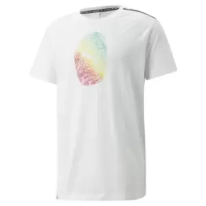 image of Puma Athletic Print T Shirt Mens - White