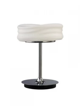 image of Table Lamp 2 Light GU10 Small, Polished Chrome, Frosted White Glass