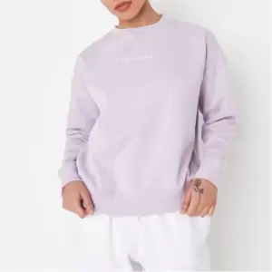 image of Missguided Petite Missguided Oversized Sweatshirt - Purple