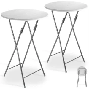 Image of Bar Table 2Pcs White 128.8x60cm Foldable