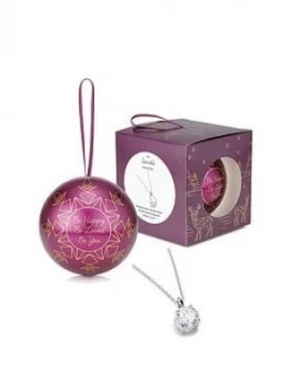 image of Buckley London Christmas Bauble With Cubic Zirconia Pendant